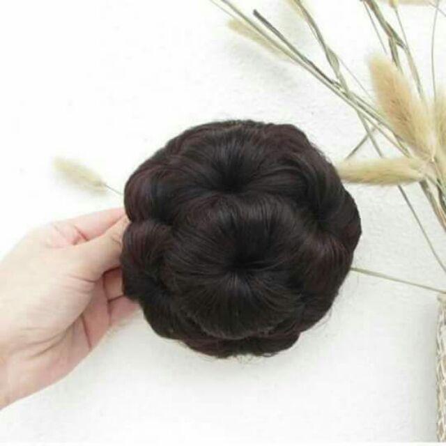 Tóc kẹp búi hoa hình thật