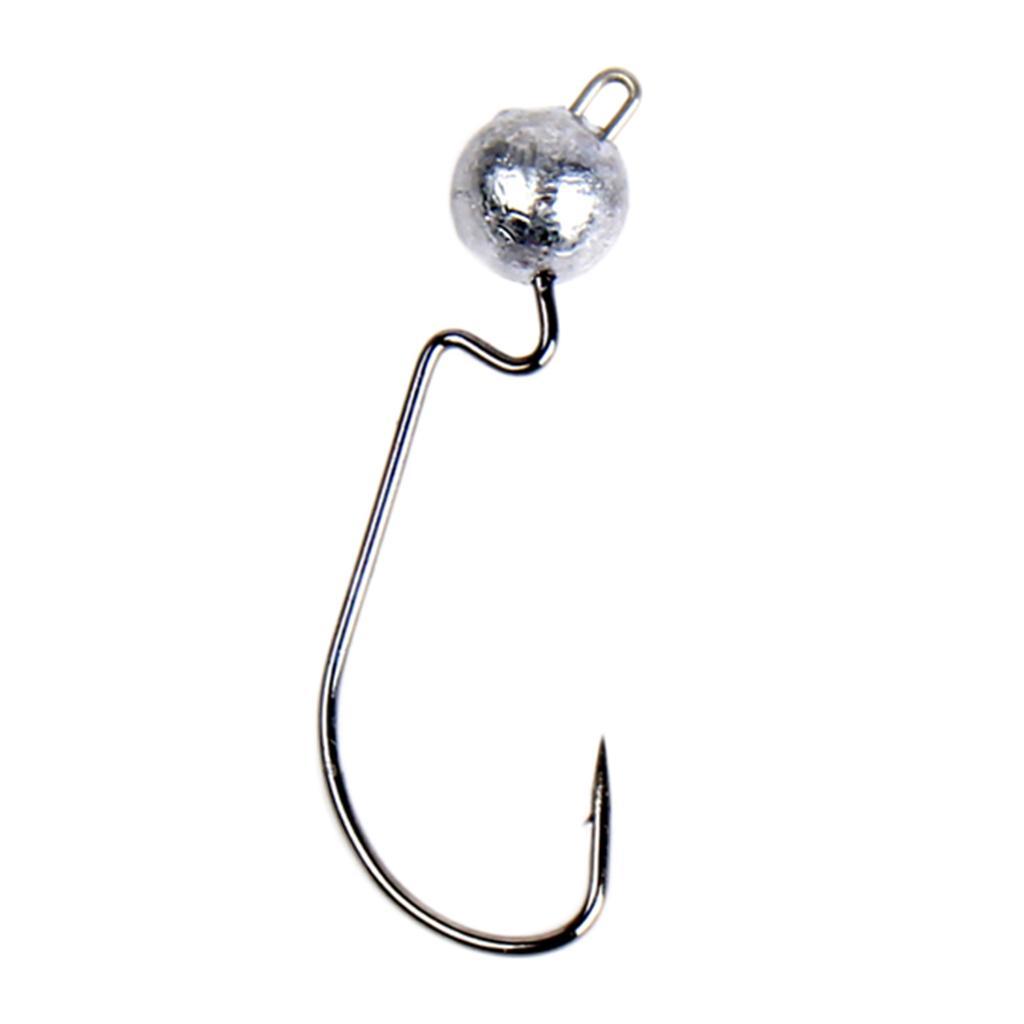 10pcs Weighted Fishing Hooks Crank Hook With   For