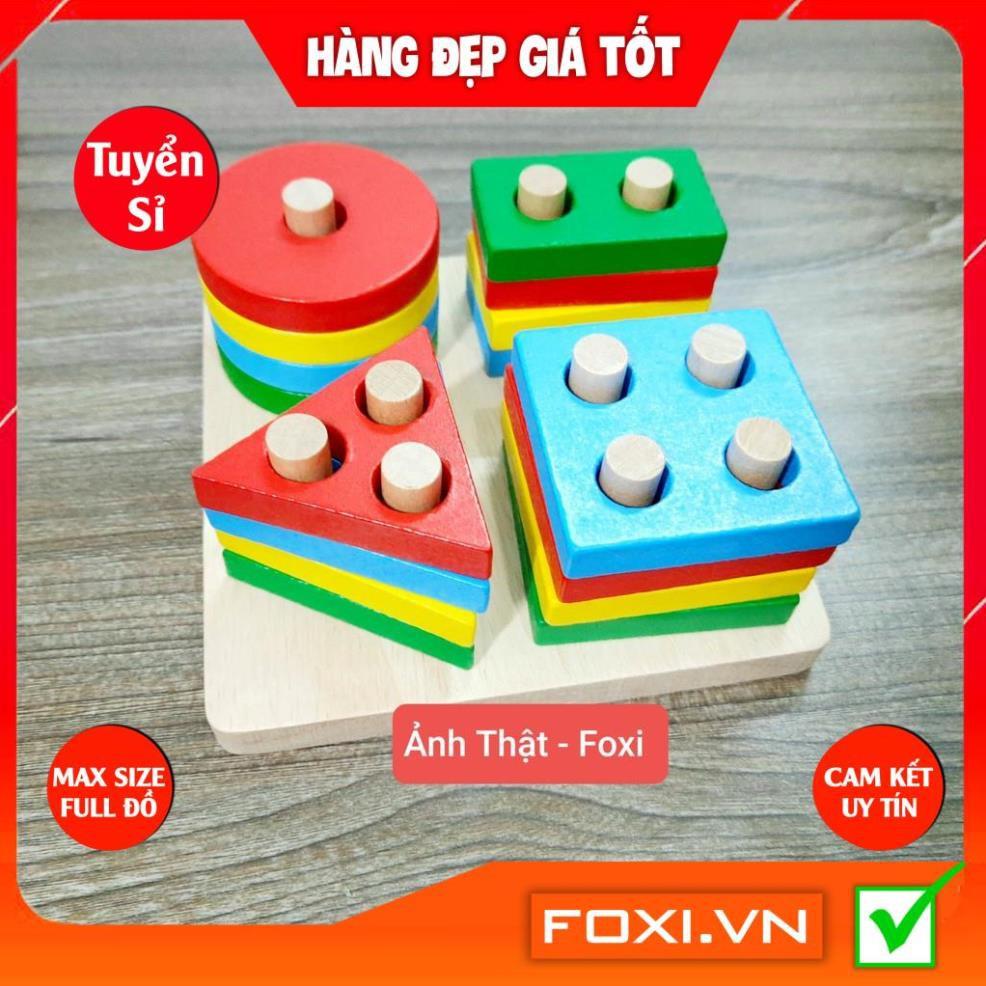 COMBO Đồ Chơi Gỗ Foxi-Đồ chơi trẻ em thông minh-xâu hạt làm toán Montessori-tay khéo léo-siêu rẻ