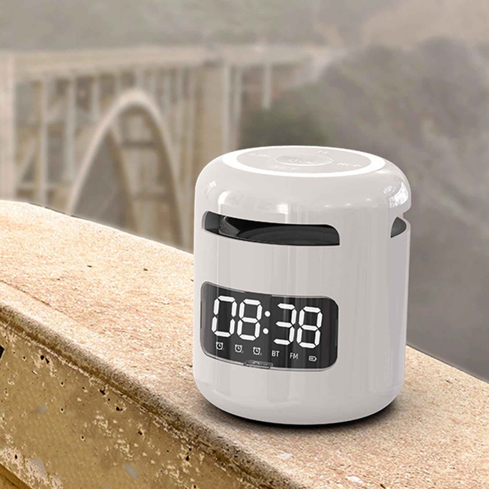 Milageto Bluetooth Loudspeaker Clock Waterproof Stereo Mini for Home