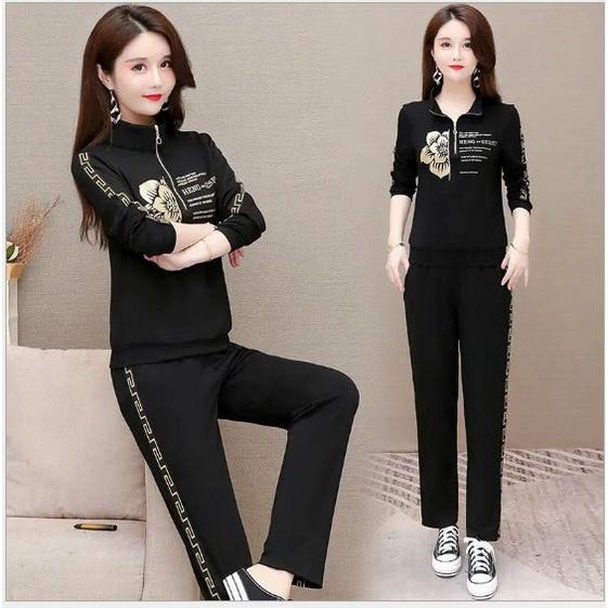SET BỘ THỜI TRANG KHÓA KÉO HOA MAI TAY DÀI thun cotton 100% phối thun lạnh 3D cao cấp mềm mịn co giãn