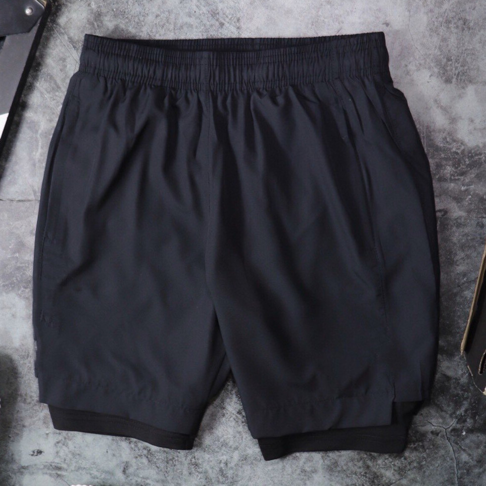 Quần Short Tập Gym NAm Vải Dù Lót 4 Lớp