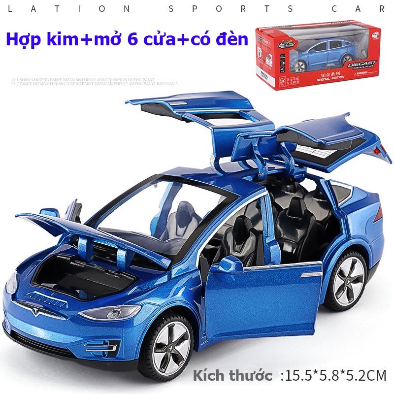 Đồ chơi mô hình xe TESLA chất liệu hợp kim có nhạc đèn mở được tất cả cánh cửa tỷ lệ 1:32