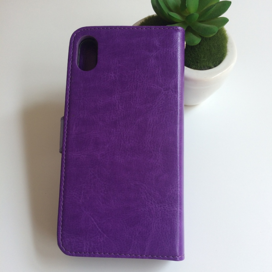 Bao da ví điện thoại kèm 2 ngăn đựng thẻ tiền, ốp lưng rời, nút cài nam châm cho iPhone XS Max 6.5