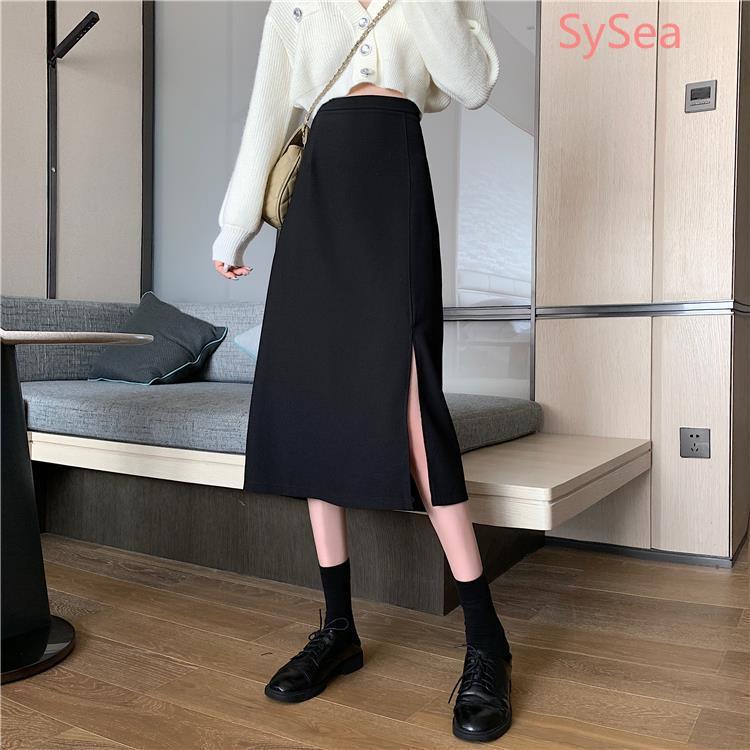 Chân váy dài xẻ tà, chân váy công sở chữ A dáng dài JOSEE' chất vải tuyết mưa cao cấp