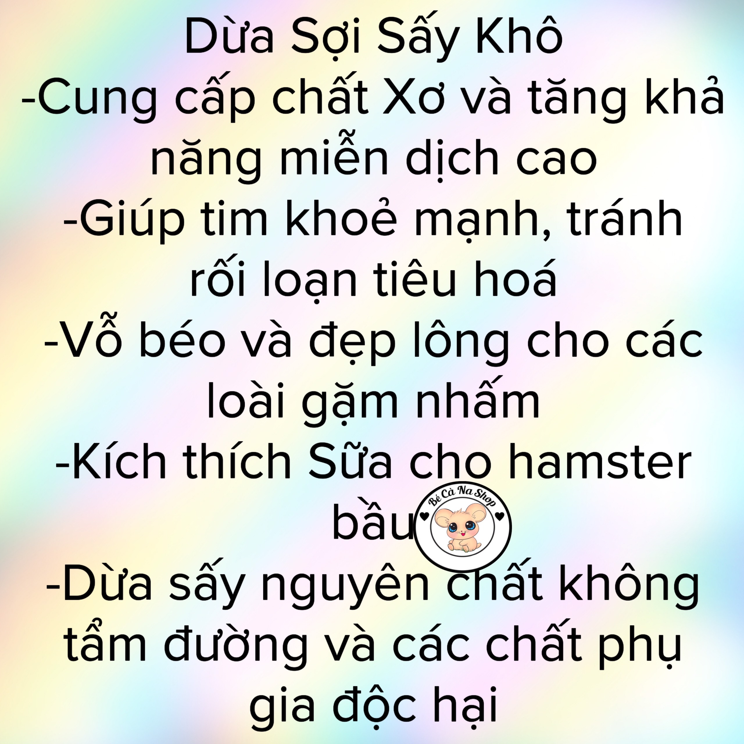Dừa sợi sấy khô nguyên chất cao cấp không hóa chất và đường, thức ăn dinh dưỡng cho hamster , thỏ bọ sóc...