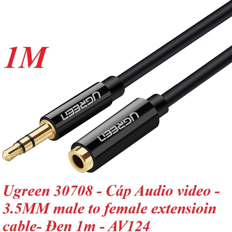 Ugreen UG30708AV124TK 1M màu Đen Cáp âm thanh 3.5mm nối dài - HÀNG CHÍNH HÃNG