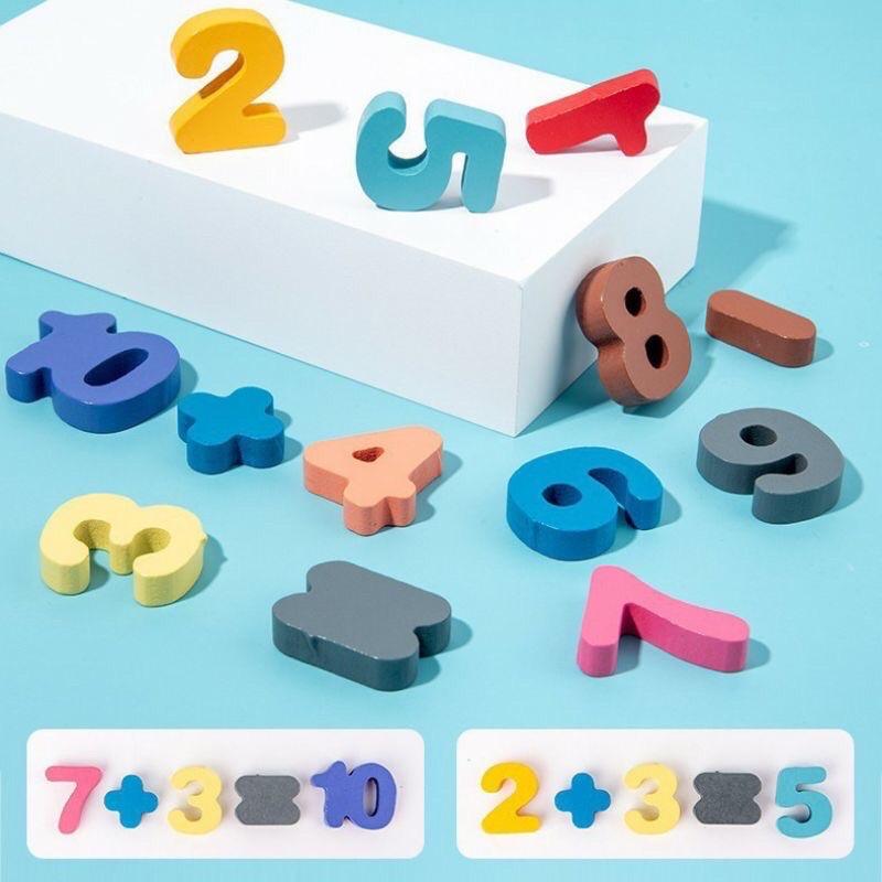 MONTESSORI Cao Cấp Bảng Gỗ Ghép Hình + Câu Cá Cho Bé 6 in 1