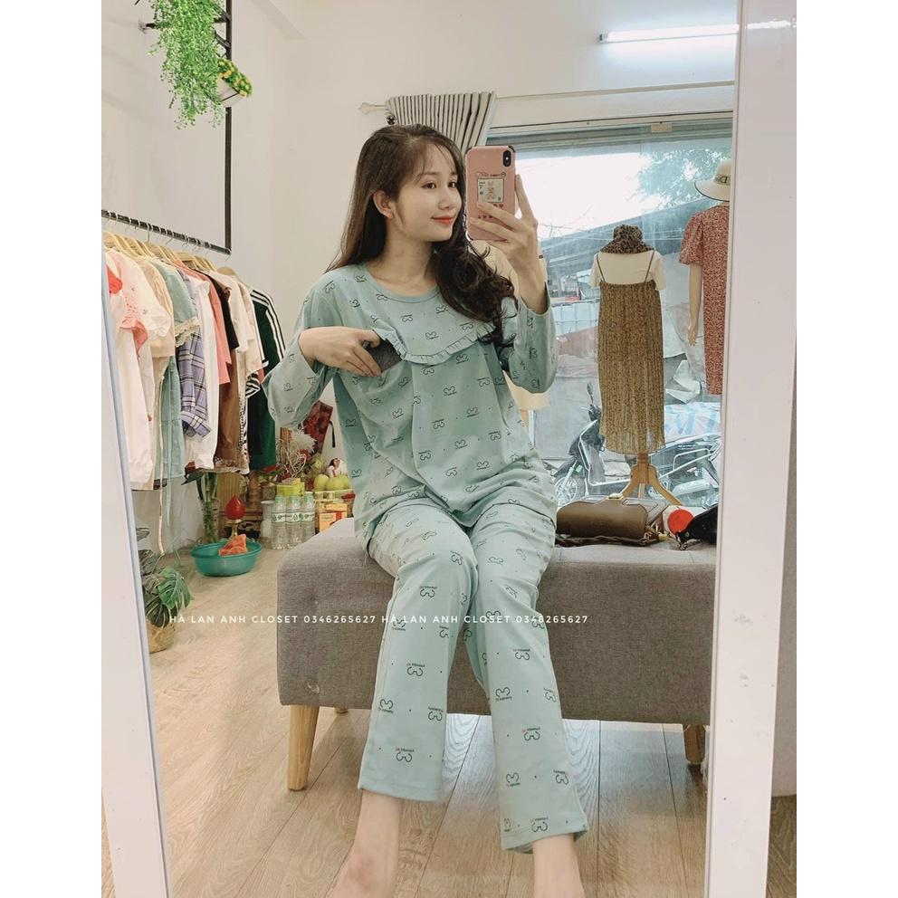 Bộ bầu thiết kế chất cao cấp️thiết kế sang chảnh️mặc ở nhà ra ngoài đều được️free size 43~65kg