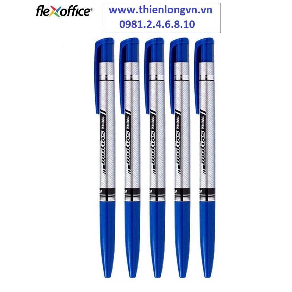 Combo 5 cây bút bi Flexoffice - FO024 mực xanh