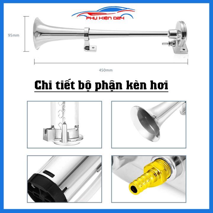 Còi sinh hơi Kplus mạ chorme K101-A điện áp 12V/24V chuyên dùng cho ô tô