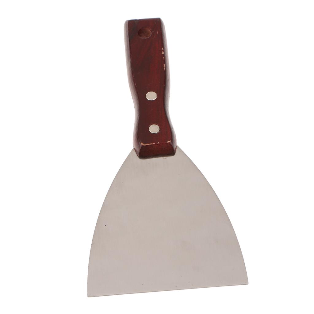 Thickened Stainless Steel Wood Handle Putty  Paint Scraper 100mm