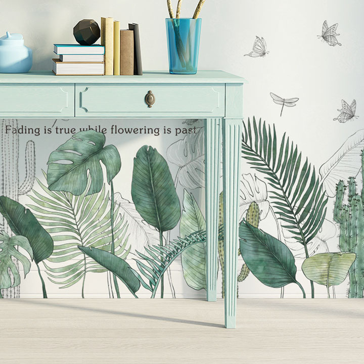 Decal trang trí chất liệu PVC loại 1 dày dặn, sắc nét, trang trí phòng khách, quán cafe-tán lá mới-LV44