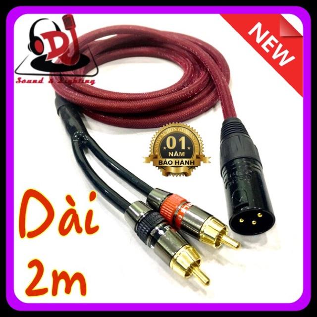 Dây Jack XLR chia ra 2 av hoa sen dài 2m