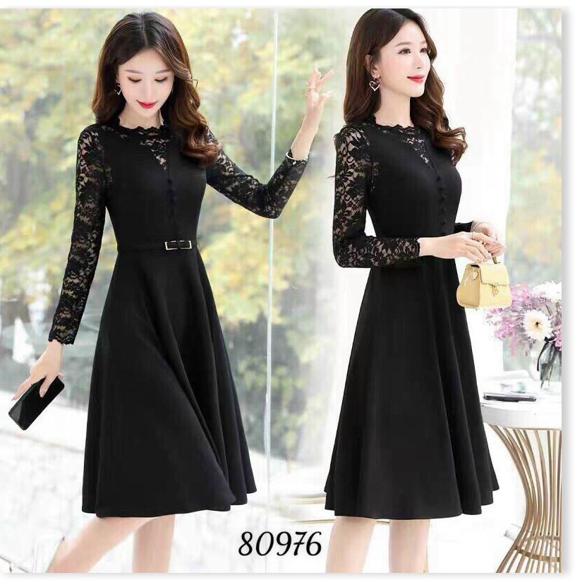 ĐẦM UMI PHỐI REN KÈM NỊT SIÊU ĐẸP TÔN DÁNG CHO CHỊ EM THỜI TRANG
