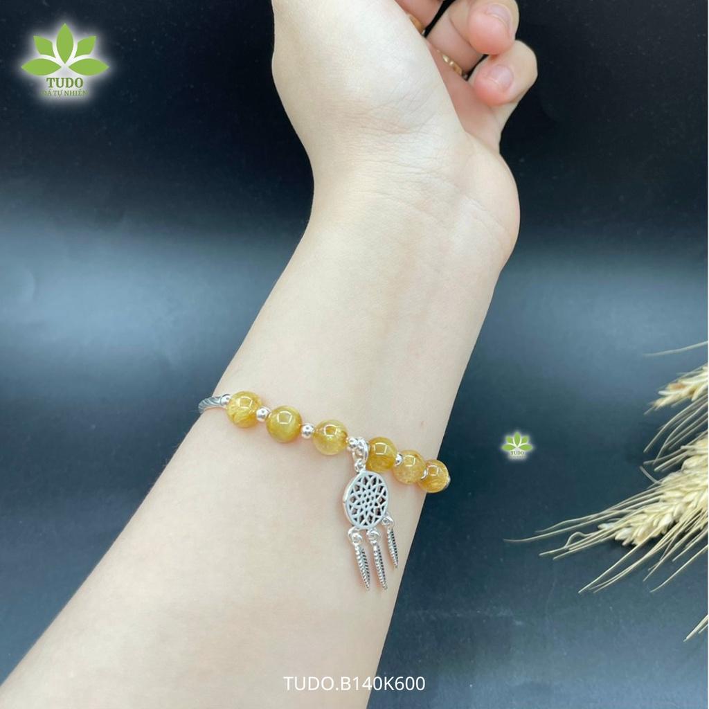 Vòng Tay Nữ Đẹp - Vòng Phong Thủy Mệnh Kim Thổ TUDO B140K600 VCBTATV Charm Dreamcatcher
