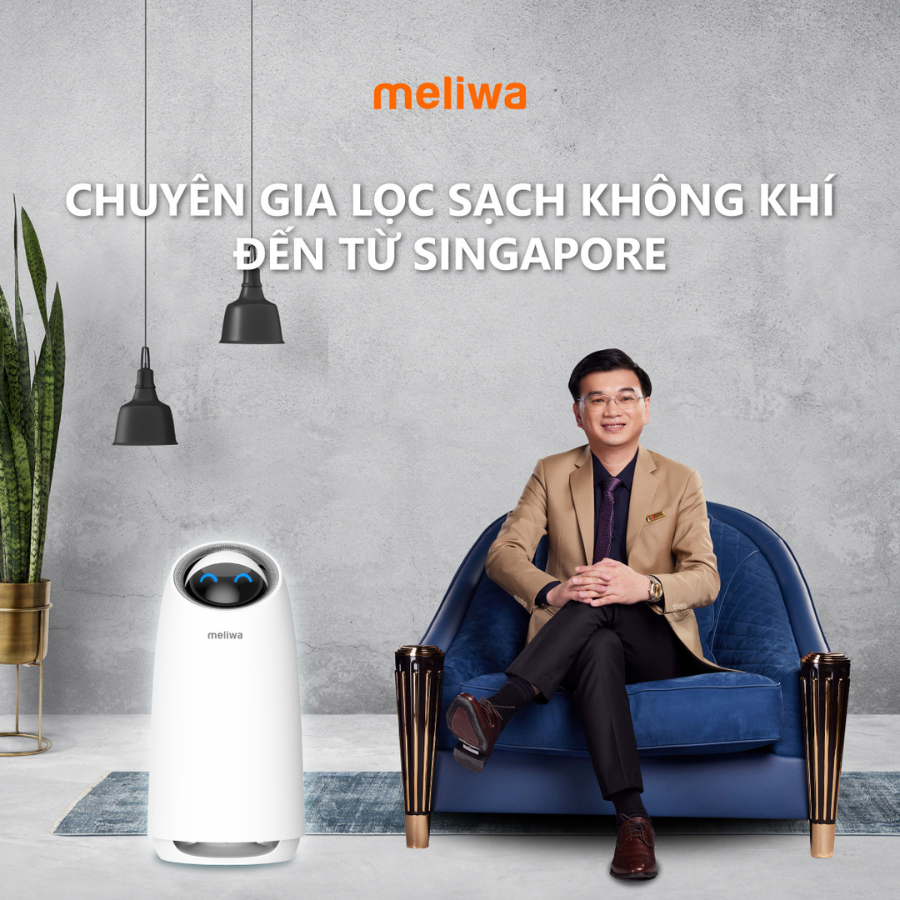 Máy lọc không khí meliwa M20 Pro Lọc bụi mịn đến 99,95%, UVC diệt khuẩn, Điều khiển bằng giọng nói thương hiệu Singapore