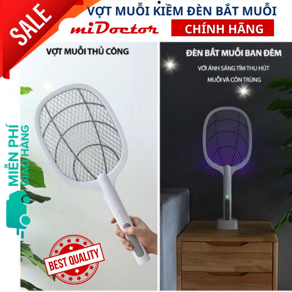 Vợt Muỗi Thông Minh Kiêm Đèn Bắt Muỗi Tự Động 2 Trong 1 Pin Sạc Cao Cấp - Chính Hãng miDoctor