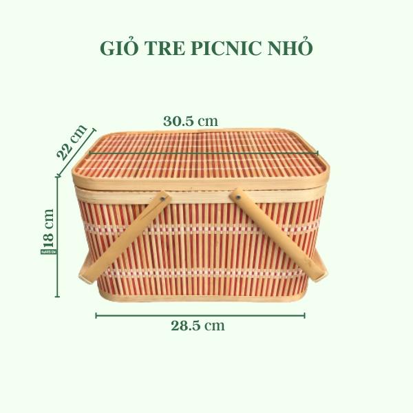 Giỏ Picnic Bằng Tre Tiện Lợi - Giỏ Tre Đựng Đồ Chụp Hình Decor - Picnic Basket