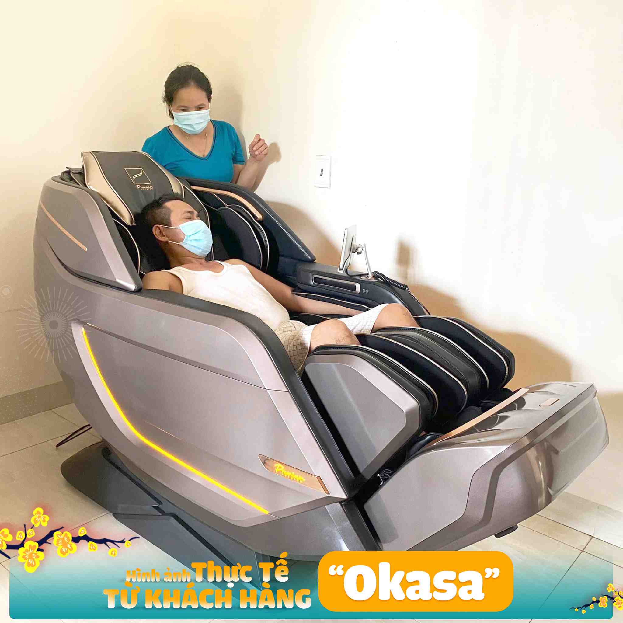 GHẾ MASSAGE OKASA PREMIUM X1 ( Hàng trưng bày)