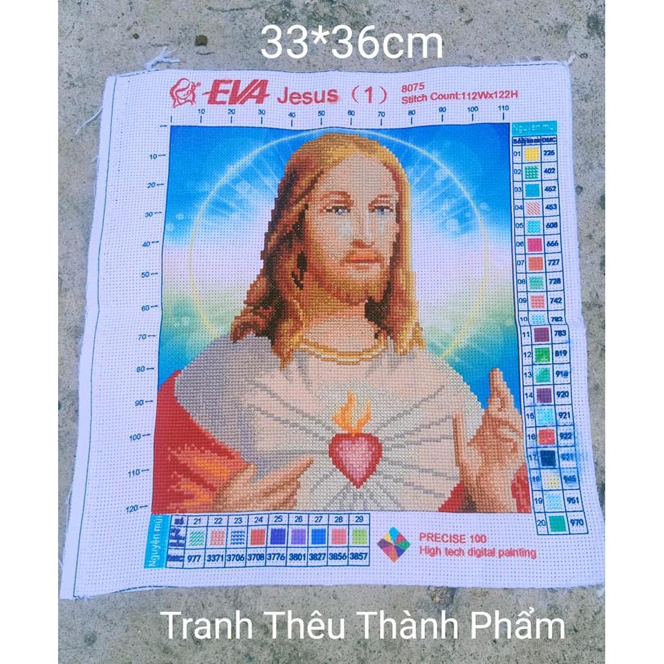 Tranh thêu chữ thập chúa chân dung nhỏ