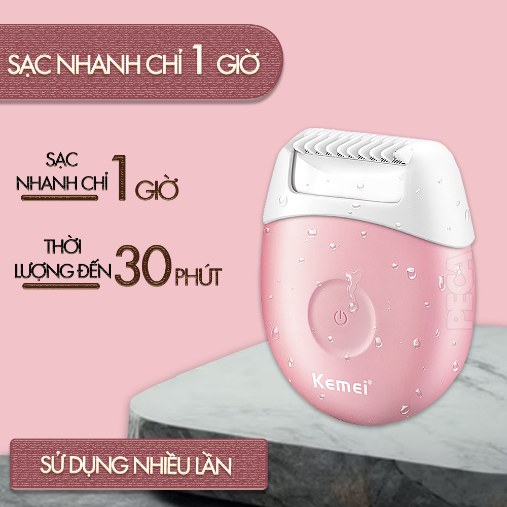 Máy cạo lông mini Kemei KM-3213 chống thấm nước sử dụng cạo lông toàn thân, mặt, tay, chân, bikini