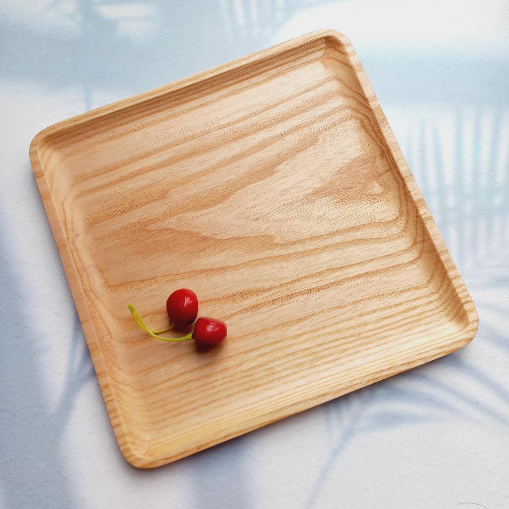 KHAY GỖ TẦN BÌ NGUYÊN KHỐI 22X22 CM