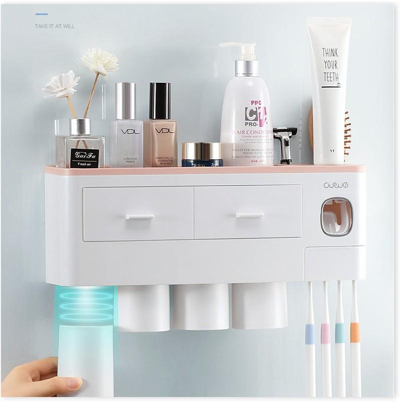 Giá treo bàn chải từ tính kèm hộc ngăn kéo
