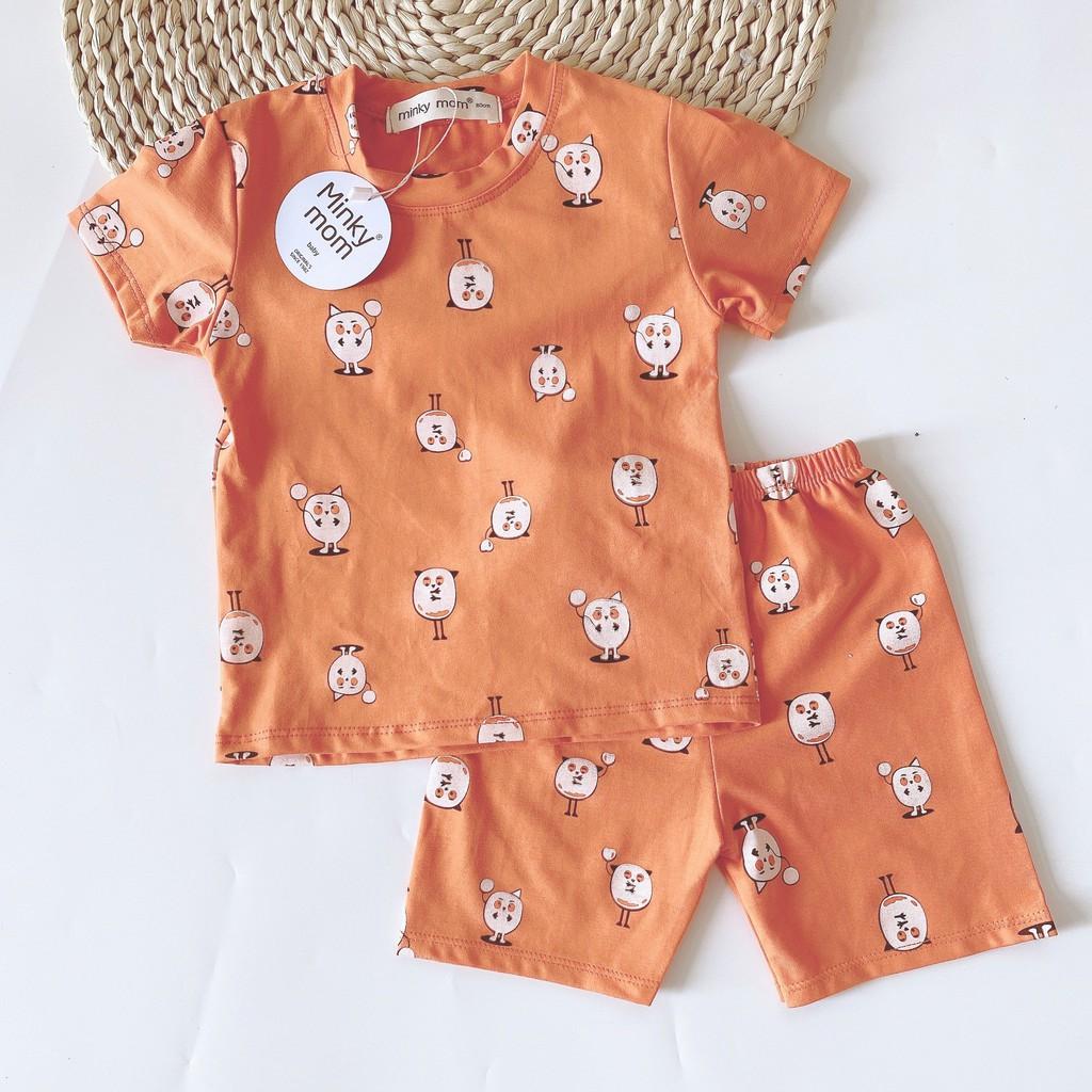 Bộ Cộc Tay Cotton Hàng Minky Mom In Toàn Thân Thỏ-Ngựa Trắng Cho Bé (9-18kg)