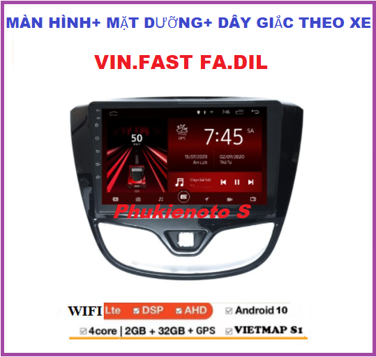 Bộ Màn hình androi cho xe VIN.FAST FA.DIL với âm thanh, hình ảnh sắc nét, xem camera ô tô, đầu dvd cho xe ô tô +mặt dưỡng,màn kết nối wifi ram2G-rom32G, dvd gắn taplo,phụ kiện xe hơi.