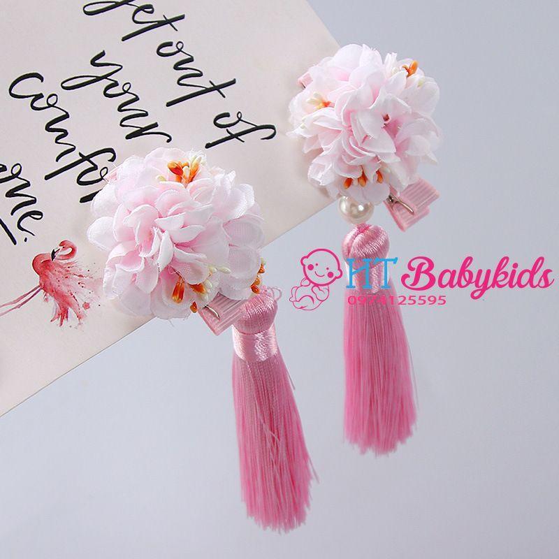 Set 2 Kẹp Tóc Hoa Tua Rua Phong Cách Trung Hoa Cổ Điển Cho Bé Gái