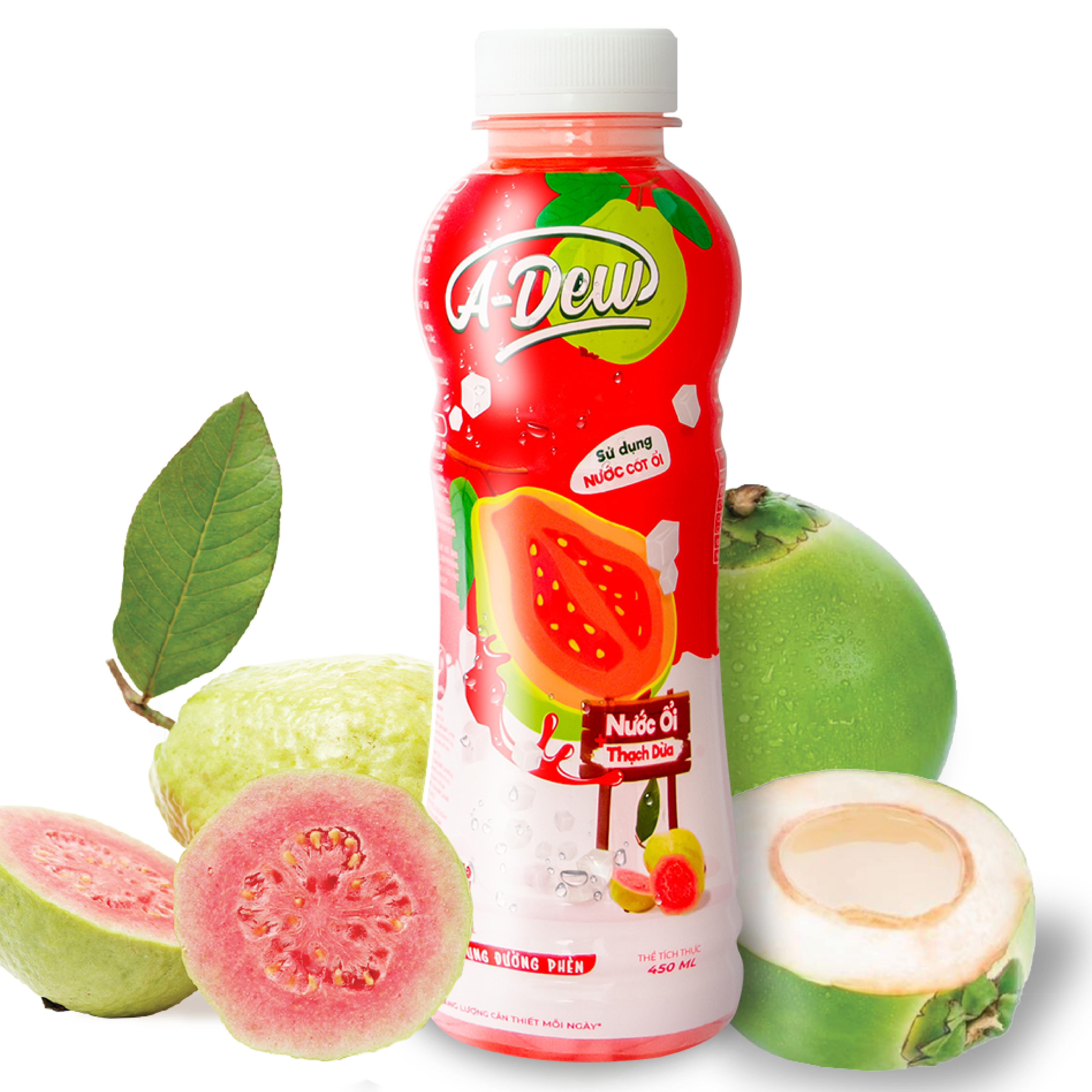 Nước Ổi Thạch Dừa A Dew Chai 450ml - Lốc 6 Chai