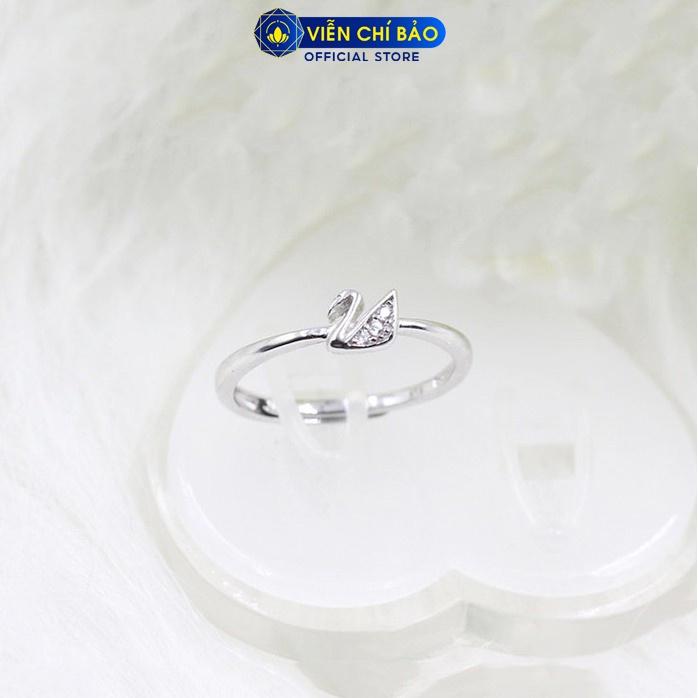Nhẫn bạc nữ Thiên Nga đính đá nhỏ xinh chất liệu bạc 925 thời trang phụ kiện trang sức nữ Viễn Chí Bảo N400167