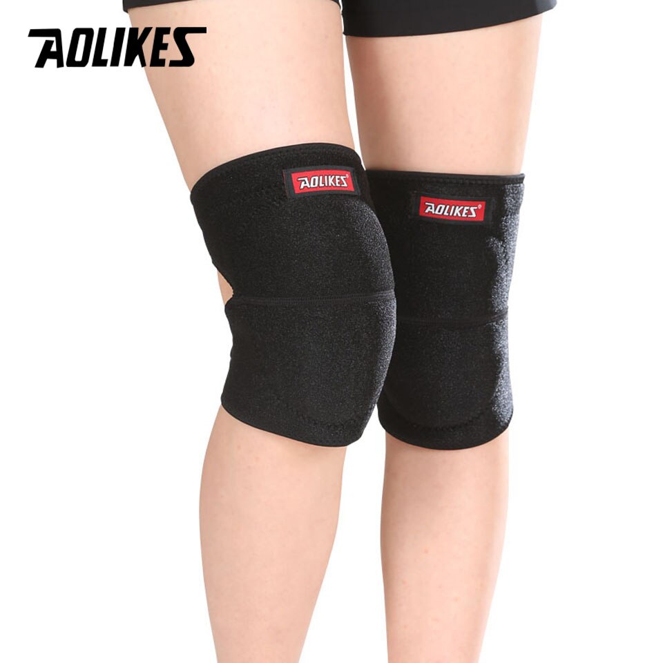 Bó Gối Thể Thao AOLIKES 0216 – Đệm Mút Chống Va Đập, Bảo Vệ Khớp Gối – Black – L