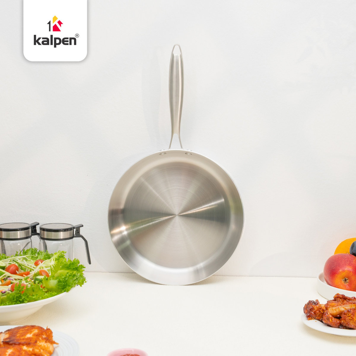Chảo Inox 304 đúc liền khối 3 lớp Kalpen Luxus size 26cm, bảo hành 5 năm