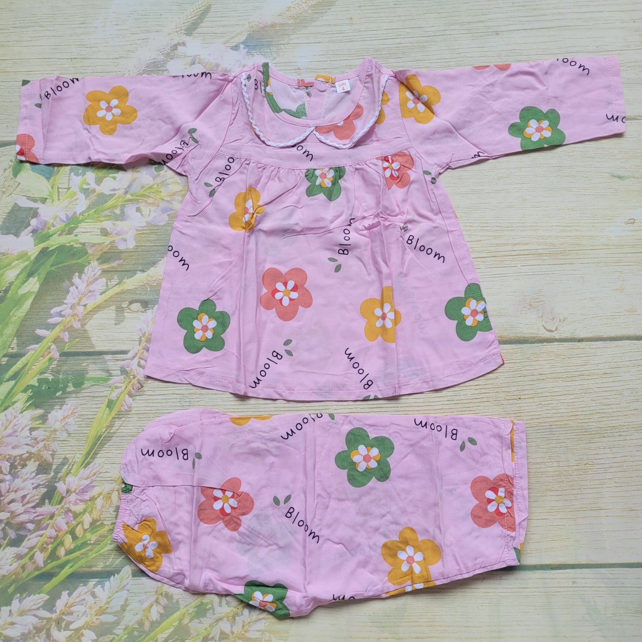 ĐỒ BỘ TÔN TAY DÀI BÉ GÁI SIZE 5