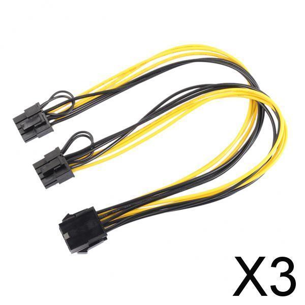 3xCPU 8Pin to Graphics Card Double PCI E Power Supply Y Splitter Cable