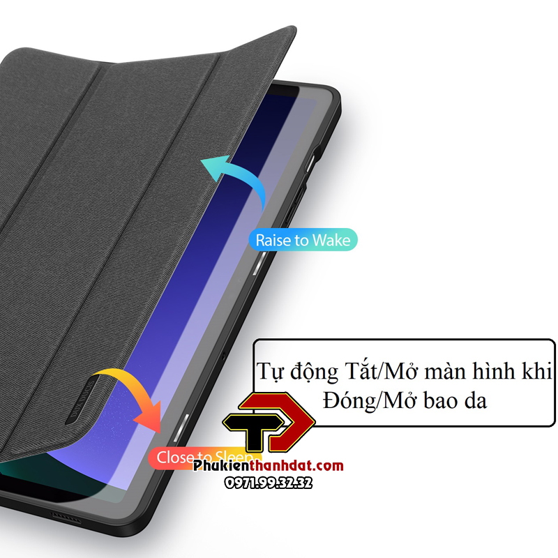 Bao da dành cho Samsung Galaxy Tab S9 chính hãng Dux Ducis Domo có ngăn đựng bút - Hàng chính hãng