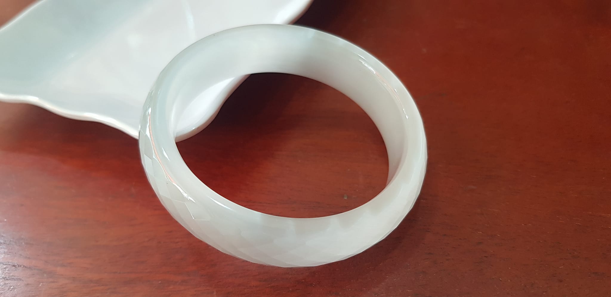 Vòng tay nữ Bản Hẹ đá mắt mèo giác trắng mới đẹp Vòng Ni 54mm x Cao 15mm x dầy 7mm Nữ mệnh kim mệnh thuỷ nặng 50kg - 55kg đeo ạ