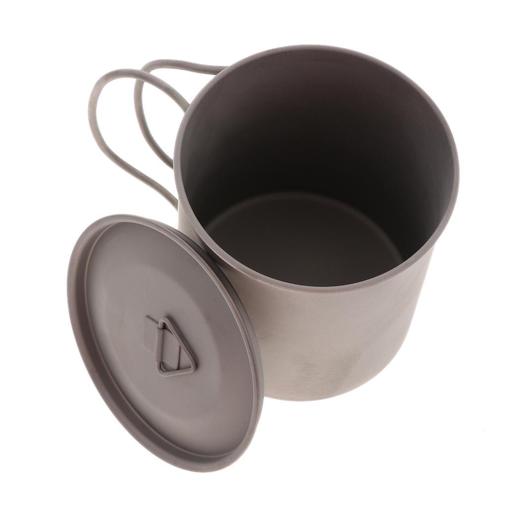 Titanium Outdoor Camping Cup Pot Travel Coffee Mug 400ml