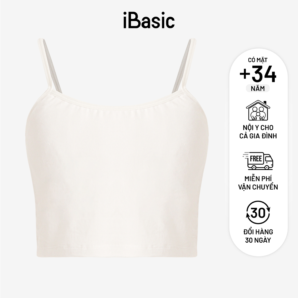 Pack 2 Áo lót học sinh tròng cổ daily cotton trơn iBasic BRAT029-PA2
