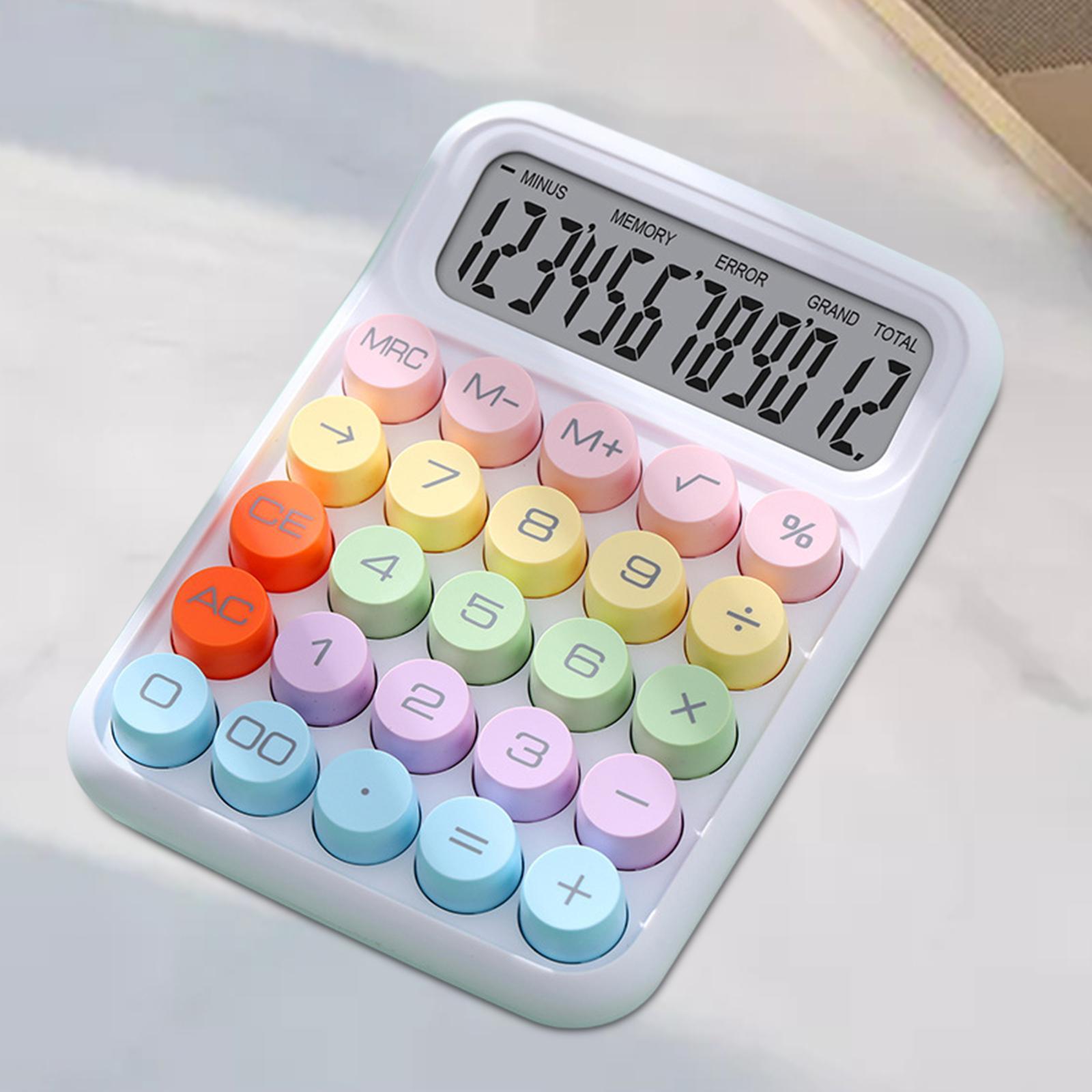 Mechanical Button Calculator Calculator Standard Calculator, with Non Slip Mat Desktop Calculator Office Calculator for Class, Home