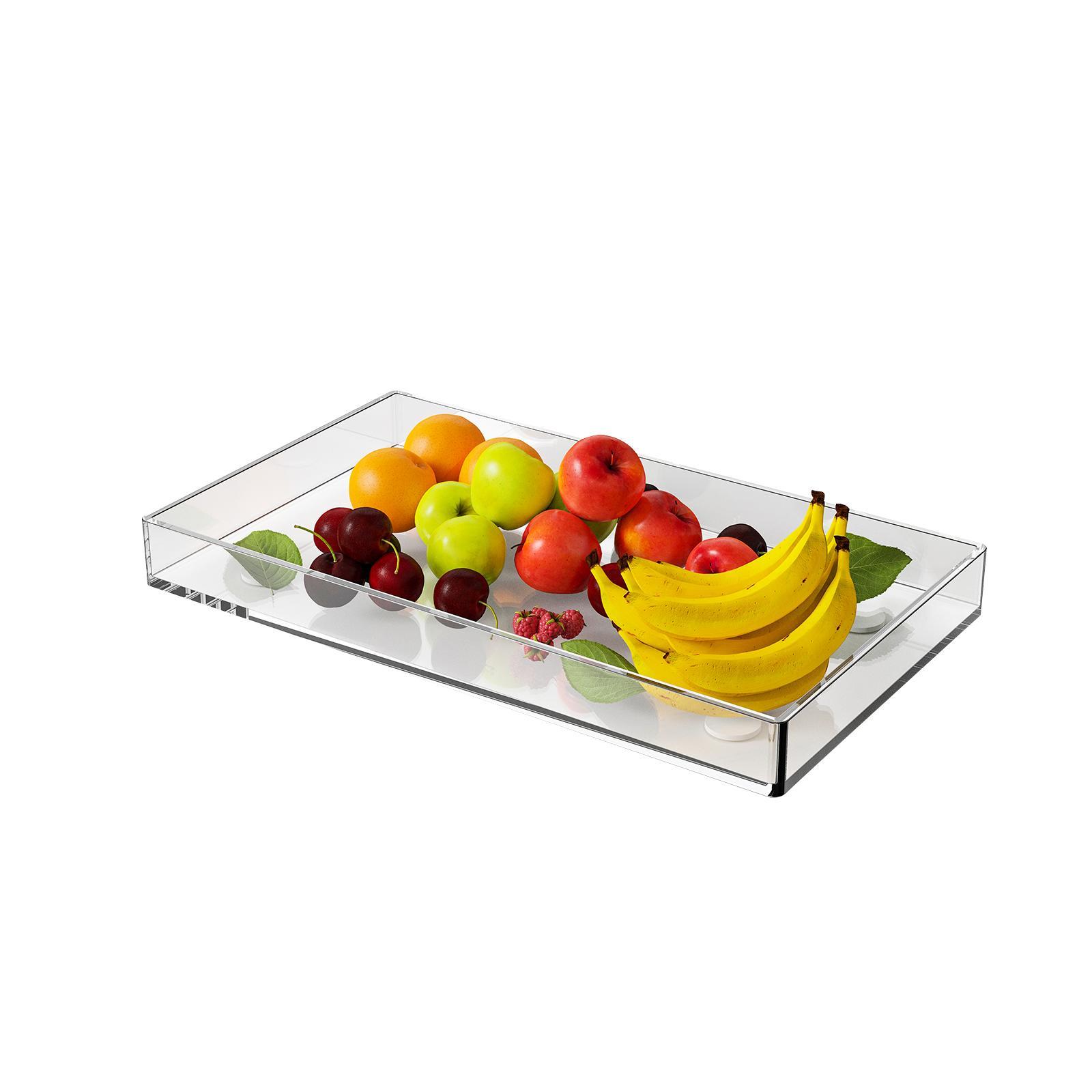 Clear Acrylic Tray Storage Tray for Countertop Vanity Tray Kitchen Tabletop