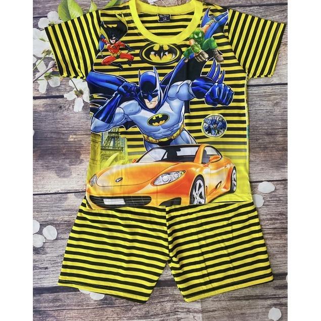 Bộ Thun Bé Trai Size 27-36Kg, 6-9 Tuổi In 3D Siêu Nhân BatMan, Áo Quần Thun Lạnh Mát Mịn Chất Đẹp