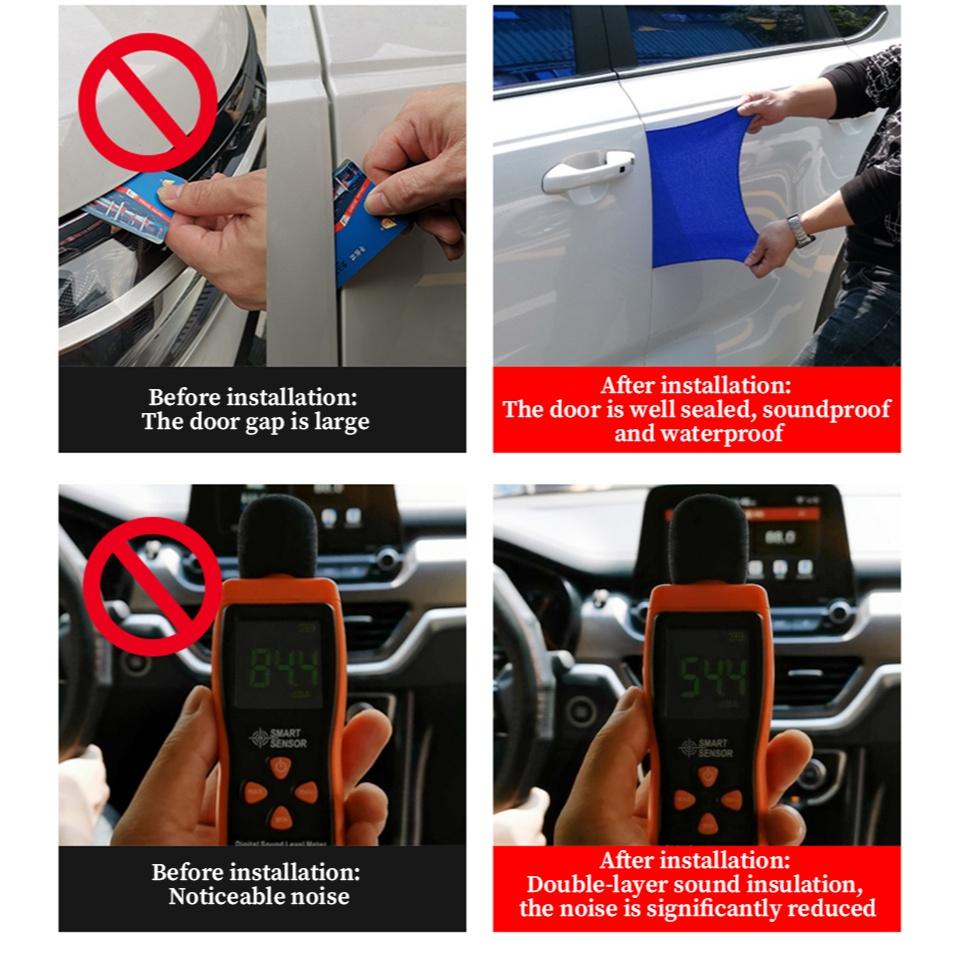 Gioăng Cao Su cao cấp Hai Lớp Cách Âm Chống Nước Dán Cửa Xe Hơi, Mui Xe Cách âm chống bụi chống ồn Ô tô