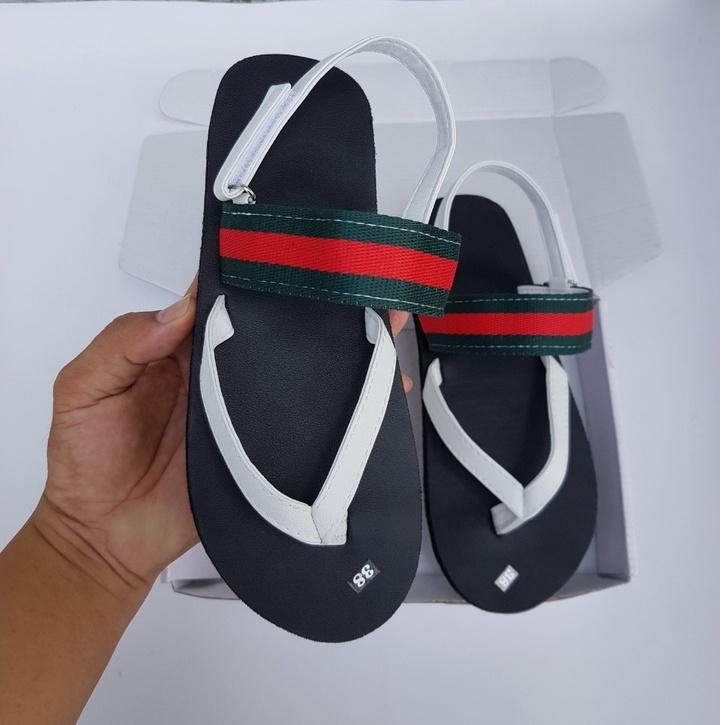 sandal đồng nai xăng đan nam và nữ ( đế đen quai trắng phối dù ) size từ 34 nữ đến 43 nam