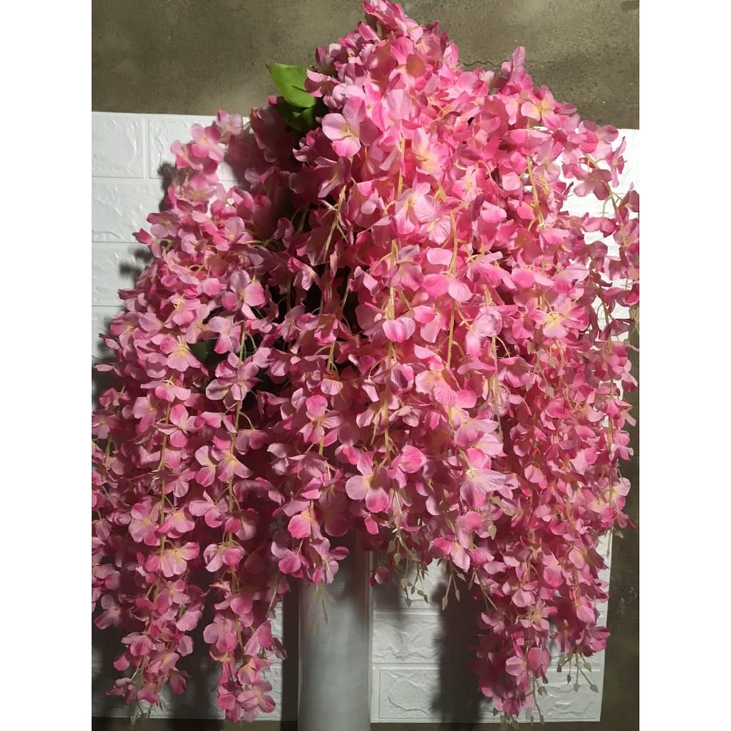 Hoa trang trí rủ đằng tử bó MÀU HỒNG bó 12 cành