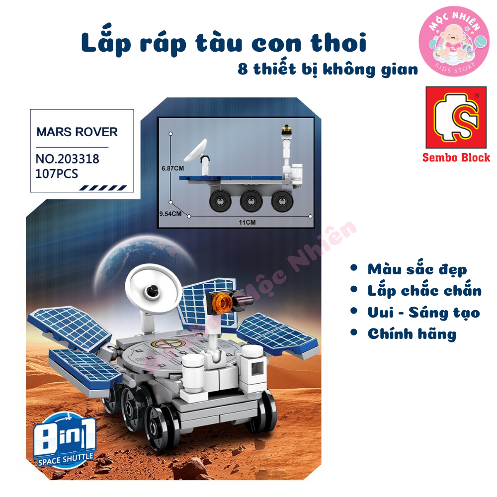 Đồ chơi lắp ráp xếp hình tàu con thoi Space Shuttle 8 trong 1 SEMBO BLOCK 203311 - 203318