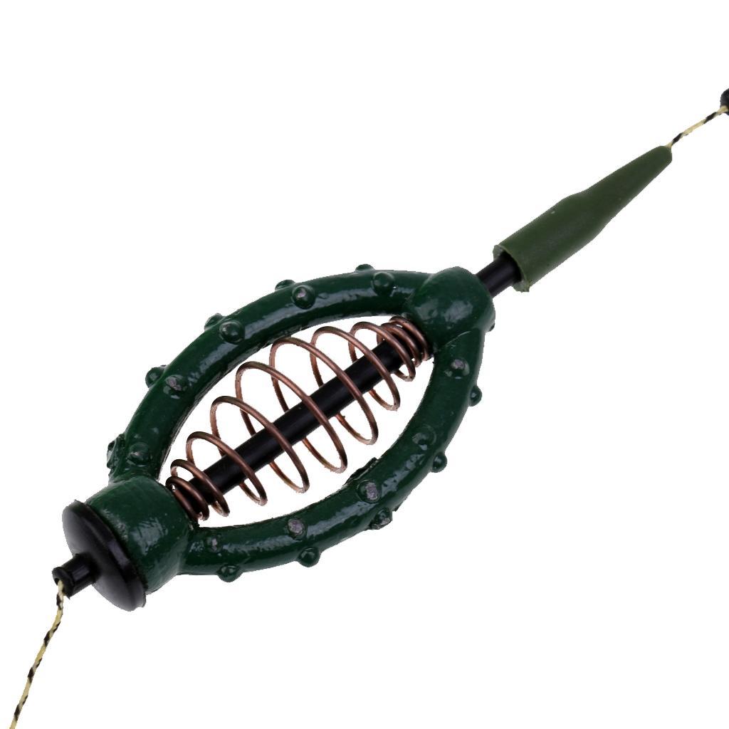 2pcs Carp Fishing Feeder Fishing Baits Cage Hook Rig Set Lead Sinker Tackle