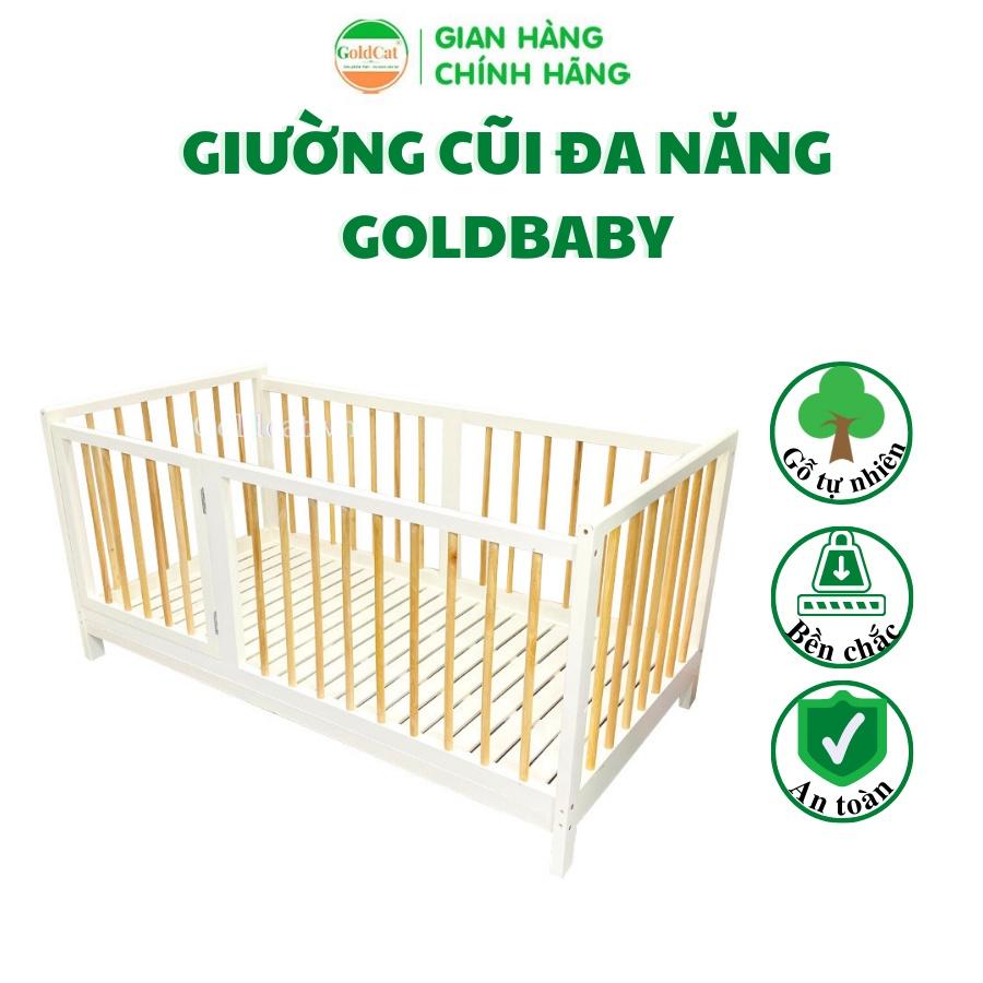 Giường Cũi Đa Năng GoldBaby Thương Hiệu GOLDCAT, Gỗ Tự Nhiên Bền Chắc An Toàn Cho Bé, Sử Dụng Từ 0-12 Tuổi